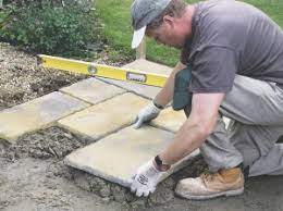 We have a new house and we opted to put a boring 12x10 cement slab patio out back. Laying Flags On Sand Www Macj Com Br