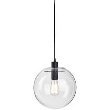 Alfred Bol Glas Hanglamp Smokey Glas Met Zwarte Snoer Home Stock Hanglamp Glazen Bol Gloeilampen
