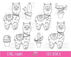 Polish your personal project or design with these alpaca transparent png images. Llama Stamp Cactus Boho Lama Alpaca Coloring Page Animals Tpt