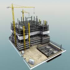 Building Construction Site 3d Model Building Construction Construction Site Construction