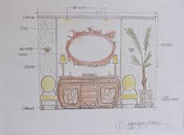 Basic shop drawing for simple bath vanity cabinet showing all details. Maykan Chan Residential Interior Design Course Works