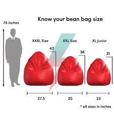 classic junior bean bag orange with beans