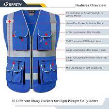 Simply browse an extensive selection of the best safety vest blue and filter by best match or price to find one that suits you! Jksafety 10 Pockets Hi Vis Reflective Safety Vest Class 1 Neon Blue