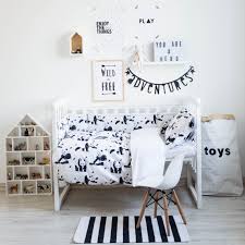 Black And White Baby Bedding Crib Sets Panda Bedding Baby Bedding Crib Bedding Set Nursery Bedding Toddler Bed Set Baby Bed Kids Bedding Sets