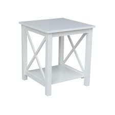 Black And White Farmhouse End Tables International Concepts Hampton Pure White End Table Ot08 70e The Home Depot In 2020 White End Tables Farmhouse End Tables End Tables