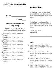 Study Guide Template By Schultz Teachers Pay Teachers