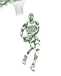 Discover 93 free giannis antetokounmpo png images with transparent backgrounds. Giannis Antetokounmpo Milwaukee Bucks Water Color Pixel Art 2 Mixed Media By Joe Hamilton