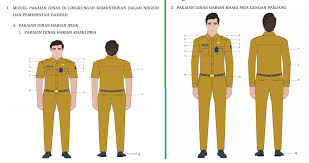 Model baju dinas ini terdiri dari kemeja lengan pendek warna khaki dengan lidah bahu, celana panjang warna khaki, ikat pinggang,kaos kaki, dan sepatu hitam. Permendagri Nomor 11 Tahun 2020 Tentang Pakaian Dinas Asn Pns Di Lingkungan Kemendagri Dan Pemda Pendidikan Kewarganegaraan Pendidikan Kewarganegaraan