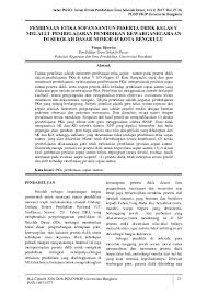 Apalagi membunyikan klakson sembarangan dan. Pdf Pembinaan Etika Sopan Santun Peserta Didik Kelas V Melalui Pembelajaran Pendidikan Kewarganegaraan Di Sekolah Dasar Nomor 45 Kota Bengkulu Jurnal Pgsd Academia Edu
