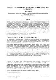 Asal nama kampung tunjong di kelantan. Pdf Latest Development Of Traditional Islamic Education In Kelantan