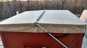 Home Made Spa Cover Lift Diy Hot Tub Hot Tub Backyard Hot Tub Cover