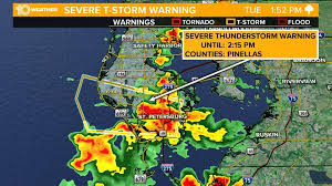 Considerable severe thunderstorm warnings will be issued for storms where a greater threat is imminent, including the presence of winds greater than 70 mph and/or hail larger than 1.75 in. Severe Thunderstorm Warning Issued For Pinellas County Wtsp Com