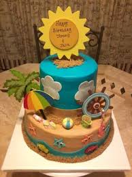 Birthday Cake For Brother And Sister Beach Theme Birthday Cake For A Brother And Sister 6 10 Inch Double Layers Butter Cream With Mmf Clou Beach Birthday Cake Beach Cakes Beach Theme Birthday