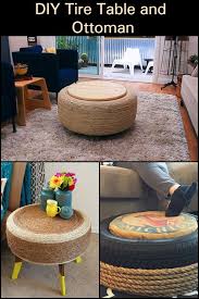 Do It Yourself Tire Table And Ottoman Tire Table Diy Ottoman Upcycle Repurpose
