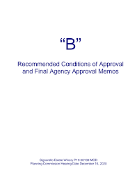 Recommended Conditions of Approval and Final Agency Approval Memos