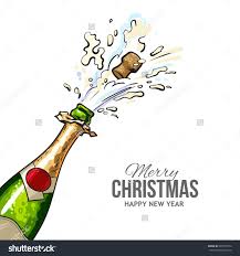 Christmas Greeting Card With Cork Popping Out Of Champagne Bottle Merry Christmas And Happy New Year Gr Greeting Card Art New Year Greeting Cards New Year Art