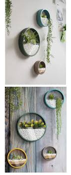 Round Wall Planter Geometric Wall Art Handmade Home Decor Wall Planter Plant Wall