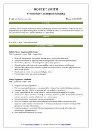 When writing a auto mechanic cv remember to include your relevant work history and skills according to the job you are applying for. Heavy Equipment Mechanic Resume Samples Qwikresume