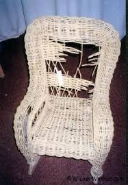 Blue wicker and white wicker cross woven design; How To Repair A Child S Wicker Rocker