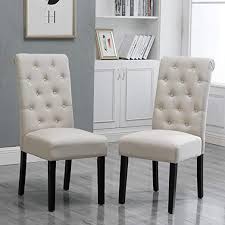 Padding Dining Chair 4homart Set Of 2 Wooden Leg High Back Dining Chair Nbsp Upholstered Fabric Din In 2020 Fabric Dining Room Chairs Dinning Room Chairs Dining Chairs