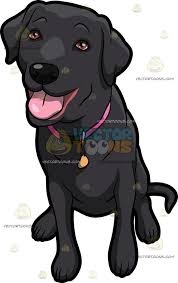 Black And White Spotted Dog Clipart An Obedient Black Dog A Dog With Black Coat Droopy Ears And Shiny Black Nose Wearing A Dark Pink Collar With Gold Pendant Pa Black Dog Dogs Cute Baby Animals
