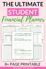 Student Financial Printable Bundle Financial Planner Etsy In 2021 College Student Budget Student Budget Financial Planner