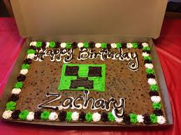 Birthday Cookie Cake Ideas Minecraft Cookie Cake Creeper 6th Birthday Cakes Minecraft Birthday Cake Cookie Cake Birthday