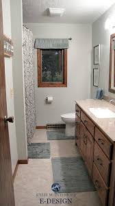 The 8 Best Blue And Green Blend Paint Colours Benjamin Moore And Sherwin Williams Oak Bathroom Cabinets Oak Bathroom Painted Vanity Bathroom