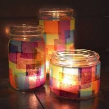 Creative Tissue Paper Crafts For Kids And Adults Sponge Kids Recycled Jars Faux Stained Glass Tissue Paper Crafts