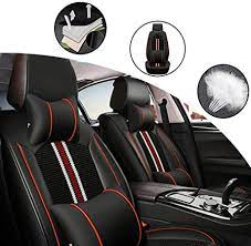 Amazon's choicefor kia optima accessories. Amazon Com All Weather Custom Fit Seat Covers For Kia Optima 5 Seat With Headrest And Lumbar Cushion Luxury Package Black Red Full Set Automotive