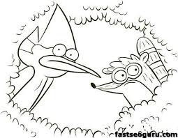 Find this pin and more on art activities for group by maria marmolejo. Blue Jay And Rigby Regular Show Coloring Pages