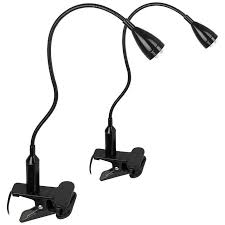 Pro Track Black Led Adjustable Gooseneck Clip Light Set Of 2 43w32 Lamps Plus