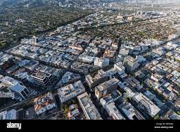 Aerial View Of Wilshire Bl And Rodeo Dr Business District In Downtown Beverly Hills Near West Hollywood And Los Angeles California Stock Photo Alamy