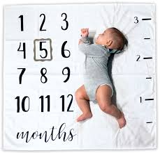 Buy Baby Monthly Milestone Blanket Includes Picture Frame And Ruler 1 To 12 Months 100 Organic Cotton Best Baby Shower Gift Photography Backdrop Photo Prop For Newborn Boy And Girl Online In Vietnam B07dj22t2c