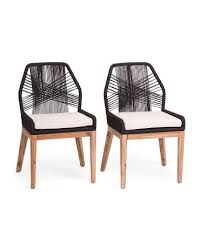 Set Of 2 Rope Crossweave Dining Chairs Seating T J Maxx In 2020 Woven Chair Dining Chairs Chair
