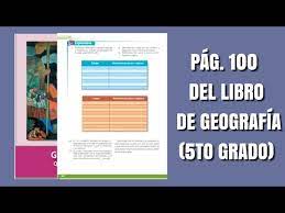 Selecciona la página para leer, descargar o imprimir. Pag 100 Del Libro De Geografia Quinto Grado Youtube