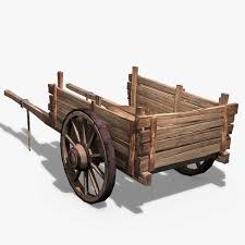 Wooden Cart Obj Wooden Cart Toy Wagon Wooden