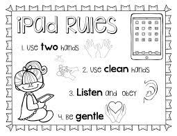 Ipad Rules Printable Coloring Sheet Ipad Rules Printable Coloring Sheets Elementary Computer Lab