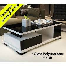 Modern Multi Level Gloss Coffee Table White Black Coffee Table Design Modern Centre Table Living Room Center Table Living Room