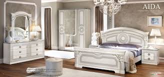 A selection of designer italian wardrobes: Aida Bedroom Set Collection In White And Silver Finish Camel Group