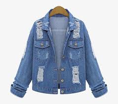 Denim Png Pic Womens Ripped Jean Jacket Free Transparent Png Download Pngkey Man wearing gray dress shirt and gray.