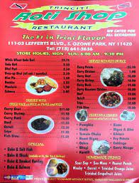 Menu Trinciti Roti Shop Queens Ny Roti Curry Dishes Aloo Pie