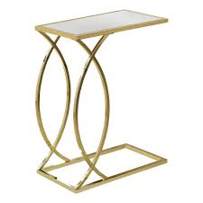 24 Gold And Clear Contemporary Rectangular Accent Table With Glass Top In 2020 Metal Accent Table Glass Accent Tables Mirror Tops