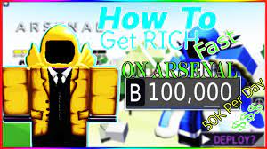Arsenal roblox game & arsenal codes for money & skin 2021. How To Get Rich Fast On Arsenal Earn Money Faster In Roblox Arsenal In 3 Minutes Youtube