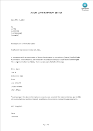 Financial Audit Confirmation Letter Templates At Allbusinesstemplates Com