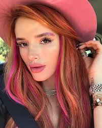Maybe you would like to learn more about one of these? 449 6k Likes 2 635 Comments Bella Bellathorne On Instagram Fresh Faced With A Bit Of Gli Bella Thorne Hair Red Hair With Pink Highlights Red Hair Color