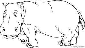 Download this adorable dog printable to delight your child. Realistic Funny Hippo Coloring Page Coloringall