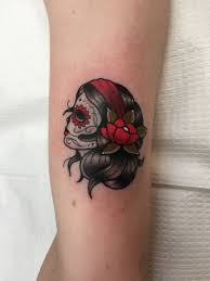 Profile Sugar Skull Woman Girl Day Of The Dead Spanish Culture Tattoo Tatuaje El Dia De Los Muertos Skull Rose Tattoos Trendy Tattoos Skull Girl Tattoo