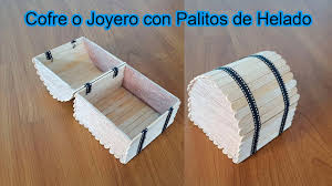 Para hacer un cofre necesitaremos cualquiera de los seis tipos de bloques de madera que existen en minecraft. Joyero Manualidades Con Palitos De Helado Cofres Novocom Top