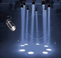Luz de palco de LED, ponto de pino branco TOM 6W com luz de palco de feixe